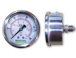 Pressure Gauge, Back Entry 0 to 100 psi