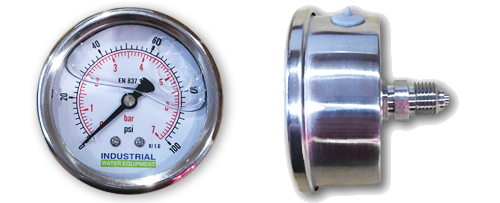 Pressure Gauge Back Entry 0 to 100 psi