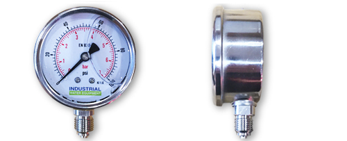 Pressure Gauge, Side Entry, 0 to 100 psi