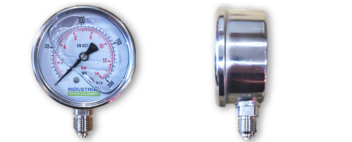 Pressure Gauge, Side Entry, 0 to 200 psi