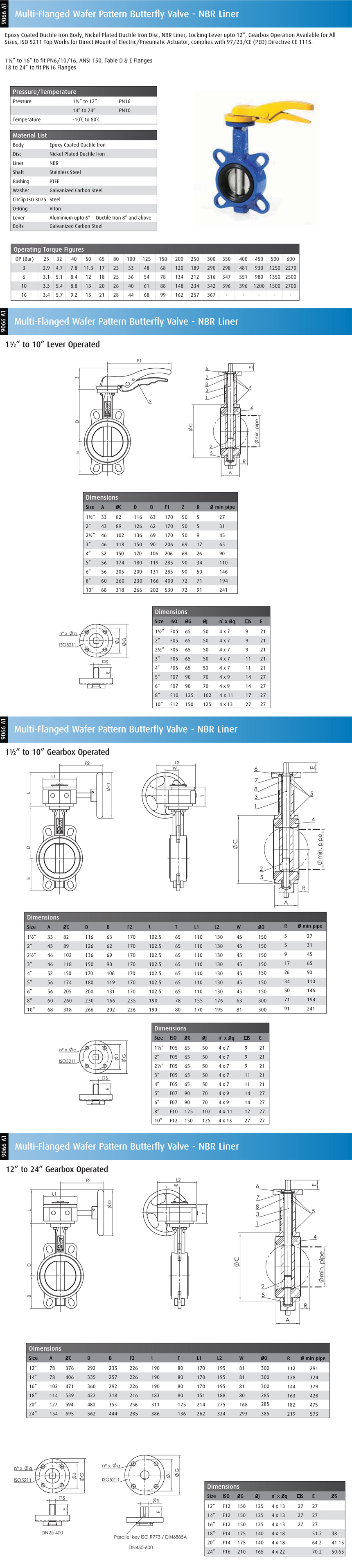 Wafer Pattern Butterfly Valve NBR Liner