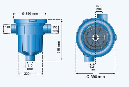 Rainwater Harvesting - Garden Filter - Dimensions