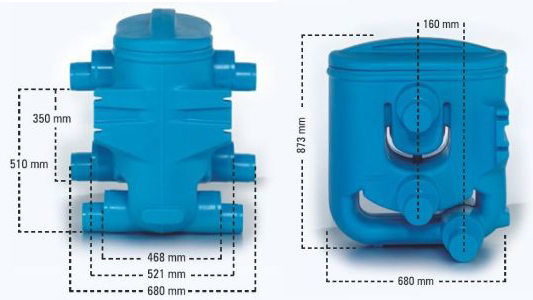 Rainwater Harvesting - Twin Filter Dimensions