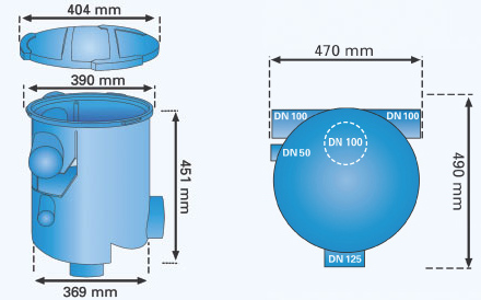 Rainwater Harvesting - VF1 Combi Filter Dimensions