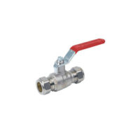 Brass Ball Valve – Compression Ends – Red Lever – RIV