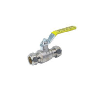 Brass Ball Valve – Compression Ends – Yellow Lever