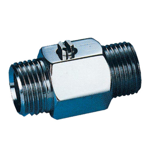 Brass Mini Ball Valve – Male x Male – Chromed Finish – Screwdriver Operated