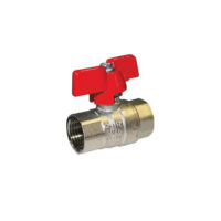 Brass Ball Valve – Standard Pattern – Red Butterfly Handle