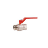 Brass Ball Valve – Standard Pattern – Male x Female – Red Aluminium Lever