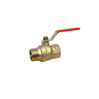 Brass Ball Valve – Standard Pattern – Male x Female – Red PVC Coated Steel Lever