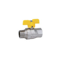 Brass Ball Valve – BSI Gas Approved – Male x Female – Yellow Butterfly Handle