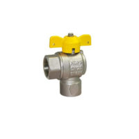 Brass Angle Pattern Ball Valve – EN331 Gas Approved – BSPP Female