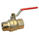 Brass Ball Valve - Standard Pattern – Male x Female – Red PVC Coated Steel Lever