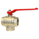 Brass Ball Valve - 3 Way – T Port Diverter – 180 Degree Operation
